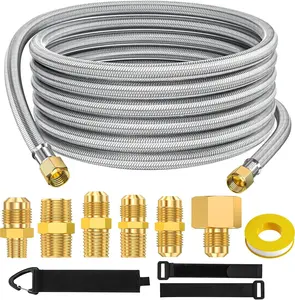 【Major Markdown】Professional Grade 350 PSI Braided Hose | 12FT/20FT Options with Assorted Connector Heads | Leak Proof Design for Reliable Fuel Transfer in Any Setup