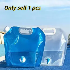 10L Large Capacity Foldable Water Container Bag, Transparent Plastic Storage Bottle for Outdoor Adventure, Camping, Hiking, Picnic, BBQ