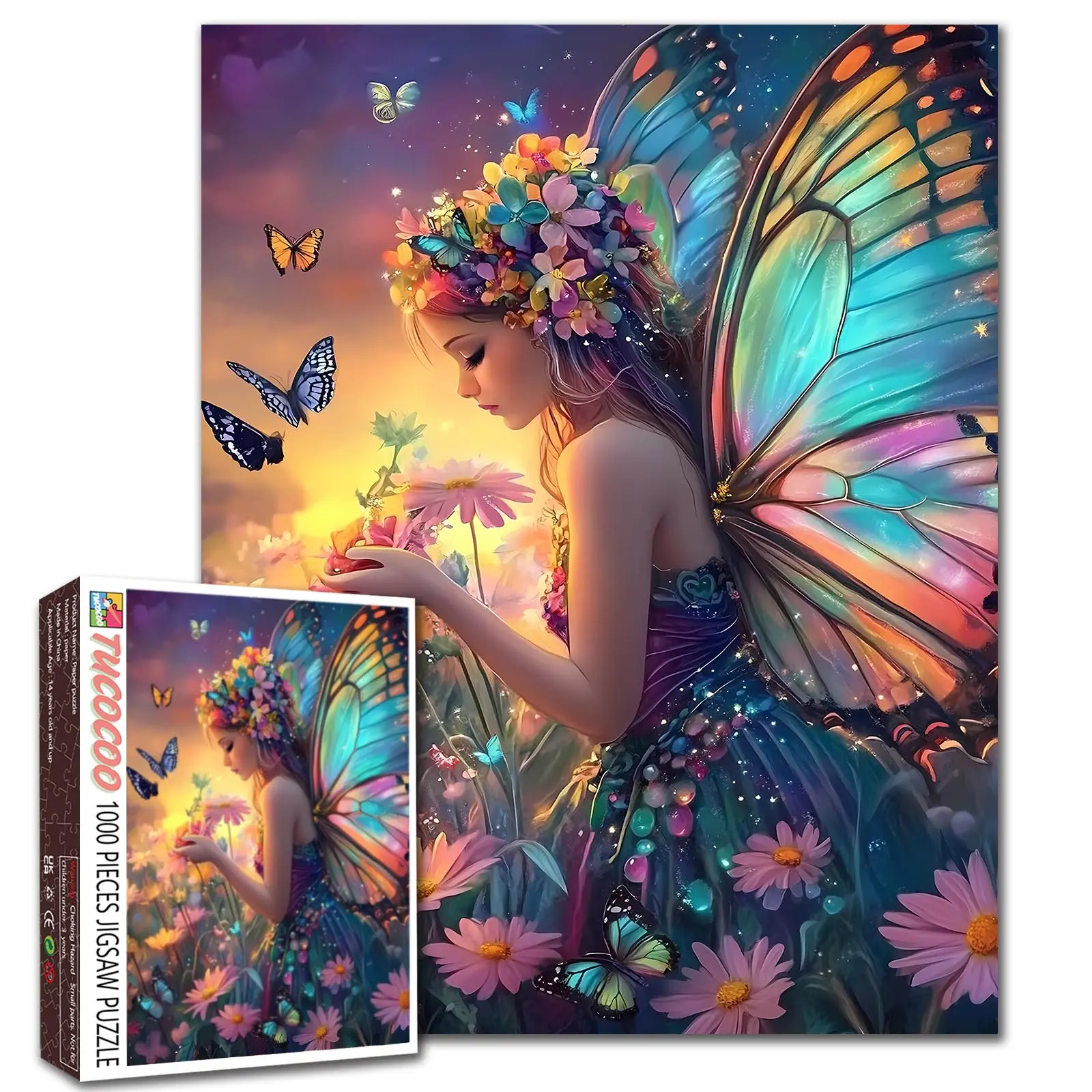 Tucocoo Fantasy Fairy and Mermaid 1000 Pieces Jigsaw Puzzle for Adult Family Game Stress Relief Brain Challenge Relaxing Stylish Home Decor A Gift That Stands Out Wall Art Gift 27.5x20inch 70x50cm