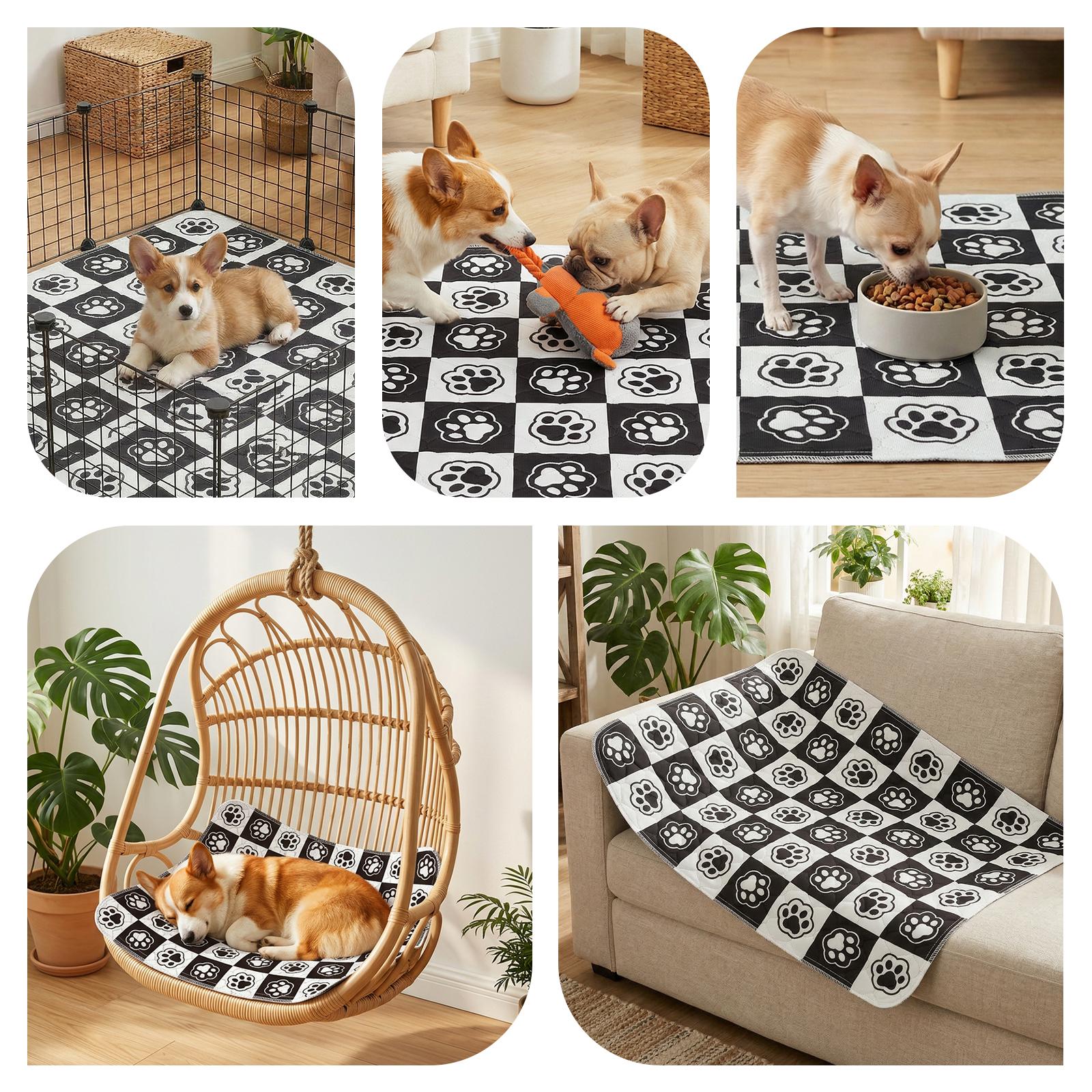 Washable Pee Pads for Dogs, 2-Pack Reusable Absorbent Training Pads for Puppies, Non-Slip Potty Pads, Playpen, Crate, Mattress, Multiple Sizes