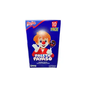 Ricolino Paleta Payaso Display 10ct - Fun Marshmallow and Chocolate-Flavored Goodness Candy