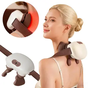Bionic Heated Massager, Portable Shiatsu Neck and Back Massager, Electric Deep Tissue 4D Kneading Massage, Simulated Human Hand Design for Pain Relief and Muscle Relax