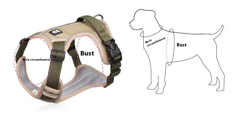 Reflective Adjustable Dog Harness for Medium Large Dog Labrador Army Oxford Cloth Training Vest Walk The Dog Comfortable Durable