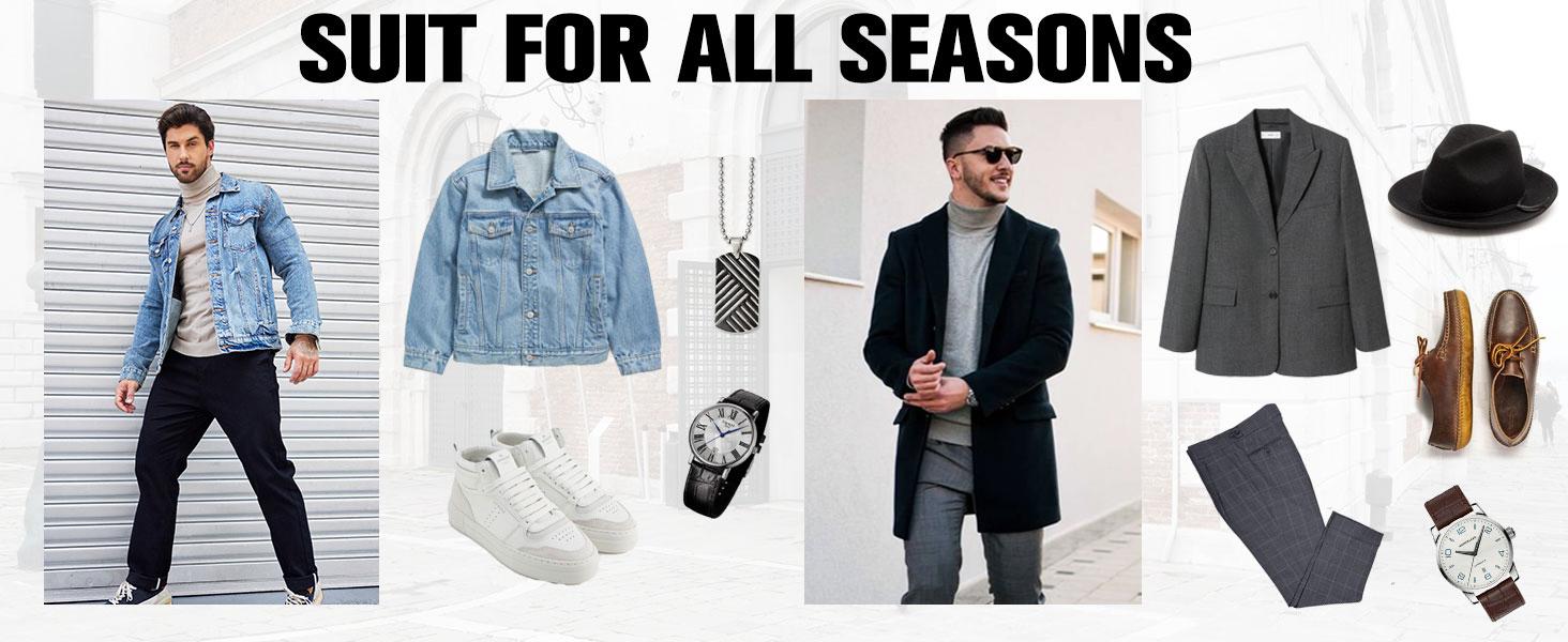 COOFANDY Men's Knitwear Slim Fit Turtleneck Sweater Casual Basic Knitted Long Sleeve Pullover Sweater Gift Ideas