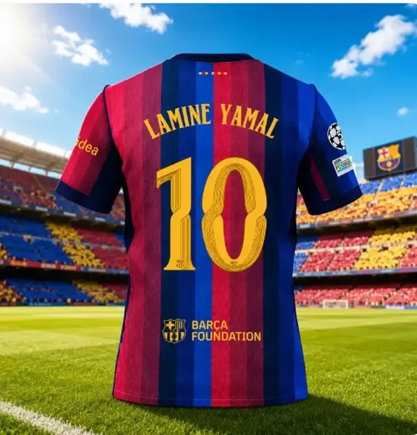 [FULL LOGO] - Blue Red Barcelona Home Football Jersey | Unisex Breathable Quick Dry Soccer Shirt - Personalized on Request