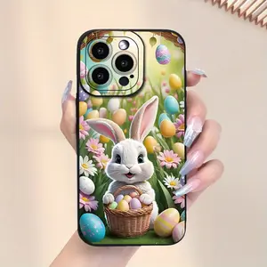 Easter Bunny Printed Phone Case, New Hot-Selling Frosted Feel Phone Cover, Suitable for Iphone 17 Promax/16/15/14/13/12/11 Series, Fully Wrapped Protection Against Shocks, Drops, And Fingerprints.