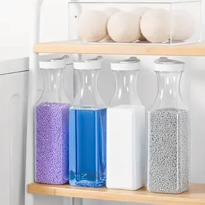 Large Capacity Plastic Laundry Detergent Dispenser Bottle, Space-Saving Liquid/dryer Sheet Storage Box, Easy Clean Design