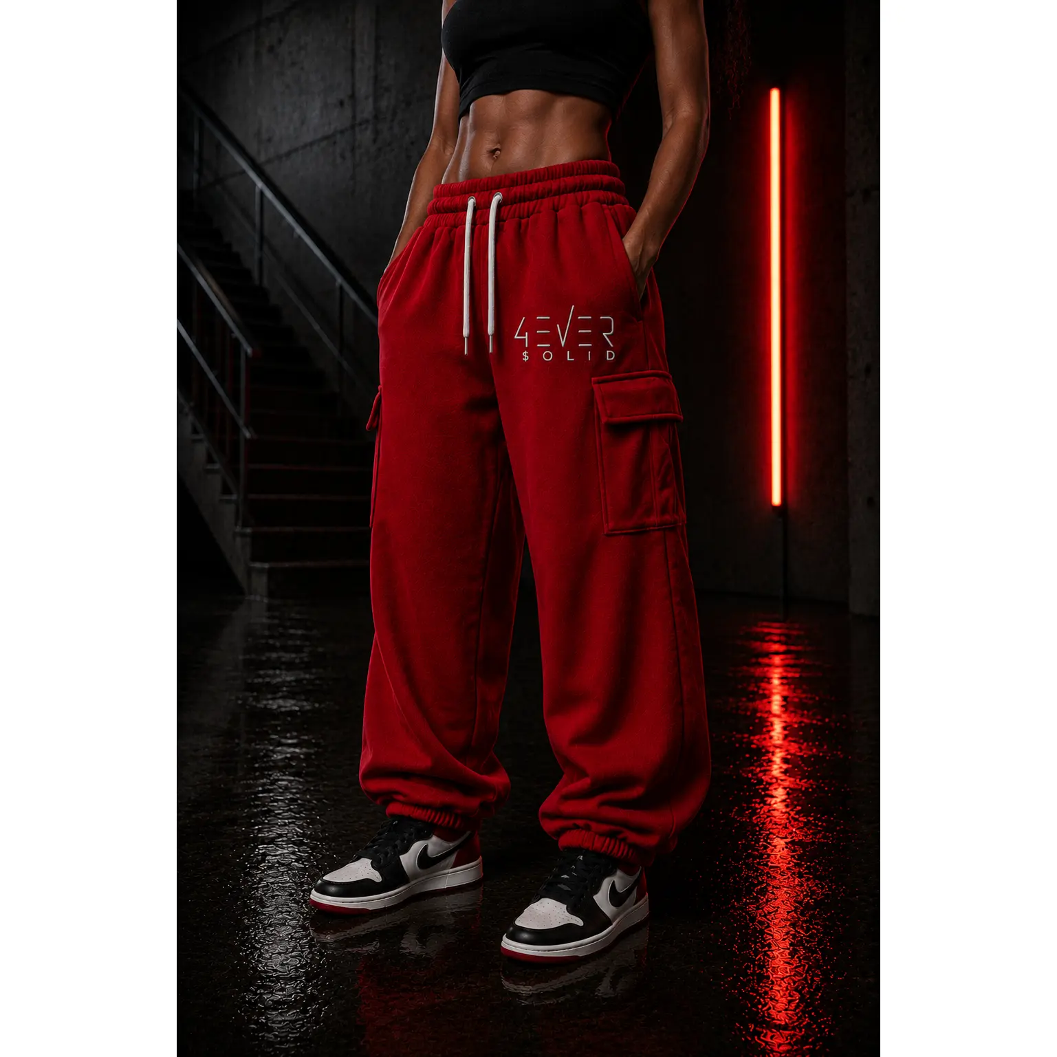43VER $0LID RED Streetwear Joggers
