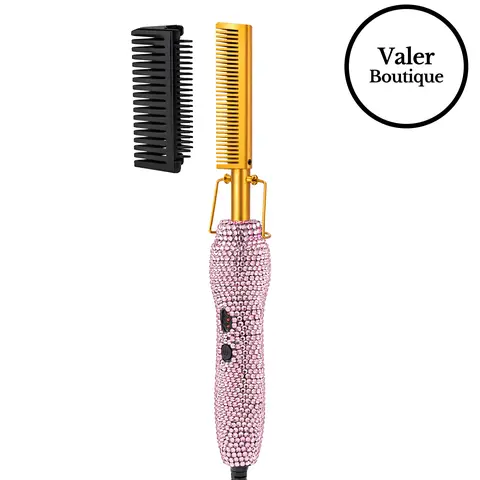 Diamond Hot Comb 450°F Adjustable Heat for Safe Styling Fast Heating Anti Scald Design Gentle on Natural Hair and Wigs for Seamless Smooth Styles,valentine's day gifts for her/him