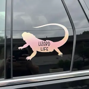 Bearded Dragon Holographic Vinyl Decal for Car Laptop or Cup Lizard Life Design Unique Sticker