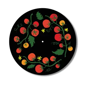 The June Drop "Cherry Tomato Vine" Felt Record Player Slipmat Turntable Accessory
