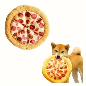 Plush Pepperoni Pizza Dog Toy - Durable Squeaky Chew Toy with Interactive Features, Soft Polyester, Ideal for All Breeds - Mimics Real Pizza Slice Design, Pizza Toy