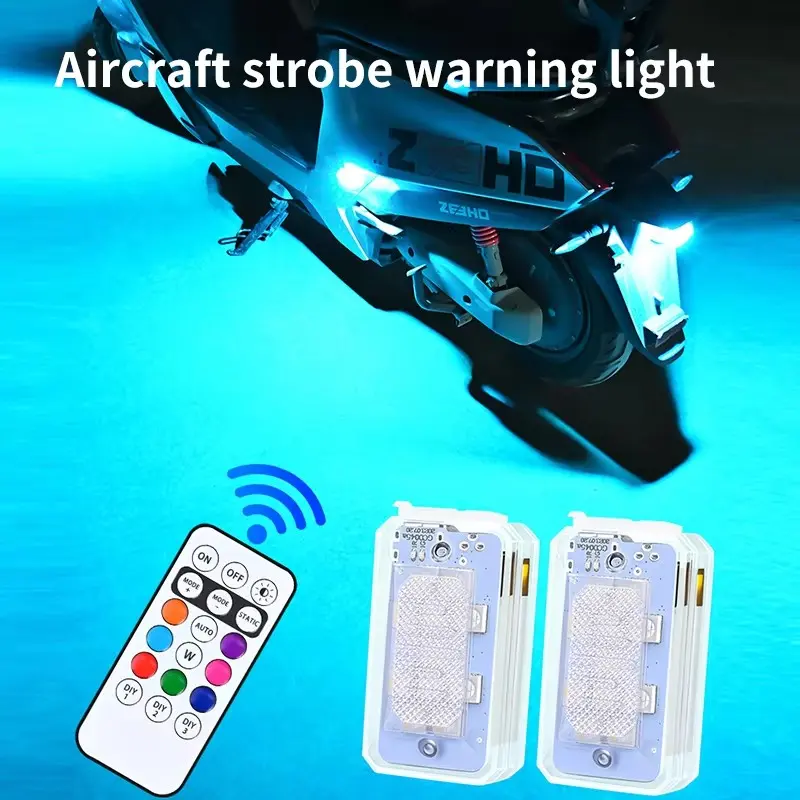 RGB Led Aircraft Strobe lights Motorcycle Lights LED Flash Position Wireless Light Aircraft Airplane Helicopter Warning Lights
