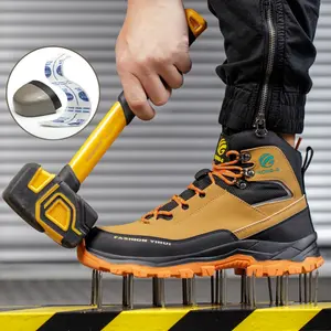 NIEION Steel Toe Safety Shoes – Anti-Smash, Puncture Resistant, Wear-Resistant Work Shoes for Men & Women, Durable Construction Boots