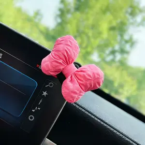 Car Hook Car Invisible Cute Bow Decoration Center Console Decoration Car Interior Screen Decoration Ornament