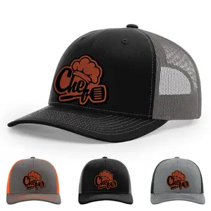 Chef, instant kitchen, cooking Hat, 112 Style Trucker Leather Patch Hat