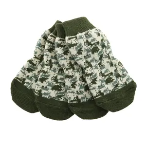 Green Camo Non-Skid Dog Socks