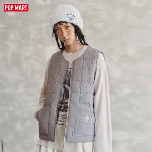 POP MART Hirono Living Wild - Freedom Island Wanderer Quilted Vest Grey