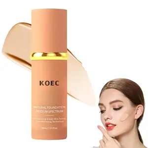 KOEC 4-in-1 Color-Changing Foundation Liquid, Medium Coverage Foundation Cream, Multi-Functional Foundation Liquid, Long-Lasting Waterproof Makeup, Skin Care Sunscreen