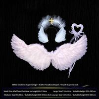 White Wings + Headband C Style + Heart Stick