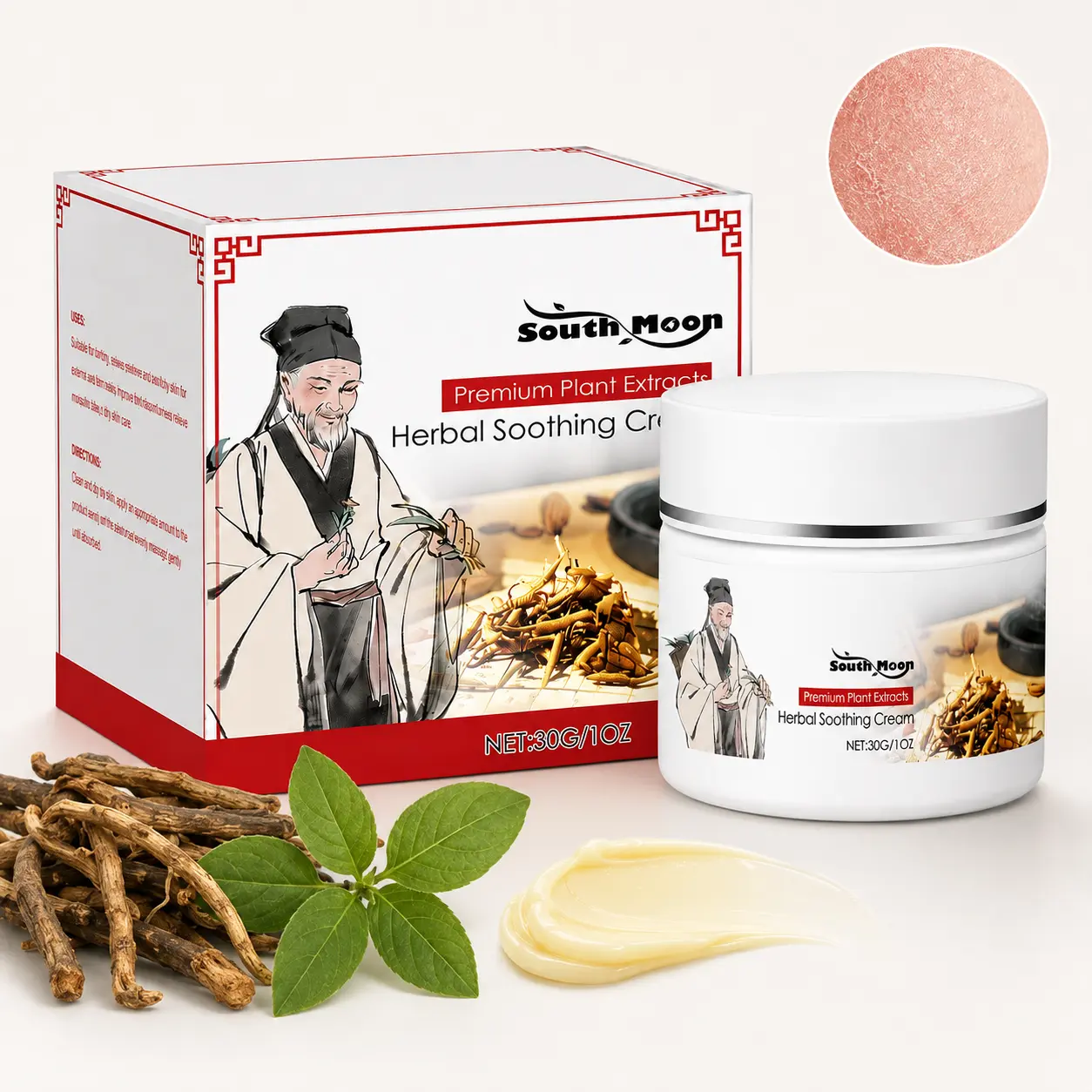 Herbal Relief Cream with a Botanical Blend forSkin Repair, Daily Calming Moisturizer for Dry,Sensitive Skin and Eczema, 1 oz Body Care forAdults, Moisture, Plant Based, Deep Hydration,30G, Daily Use, Soothing, Moisturizing, EczemaRelief, Cooling Ment