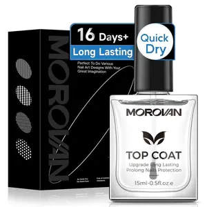 Top Coat Nail Polish: Clear Quick Dry High Glossy Nail Polish Shiny No Chip Long Lasting Air Dry Top Coat for Nail Art Manicure Salon Quality