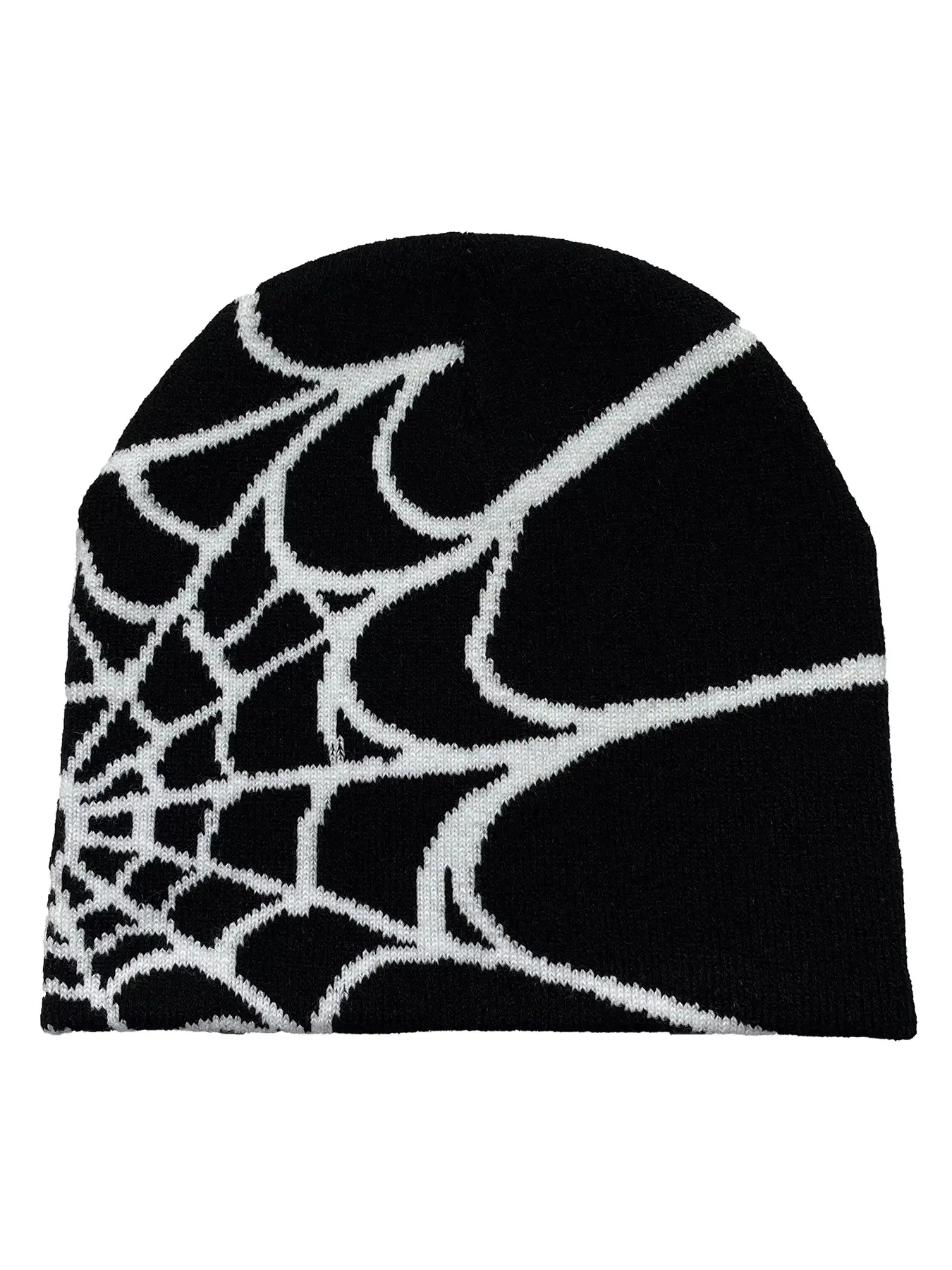 Unisex Y2K Spider Web Printed Knit Hat, Warm Outdoor Pullover Beanie, Slim-Fitting Street Style, All Seasons Colorblock Hat, Casual Trendy Hat, Fashion Hats