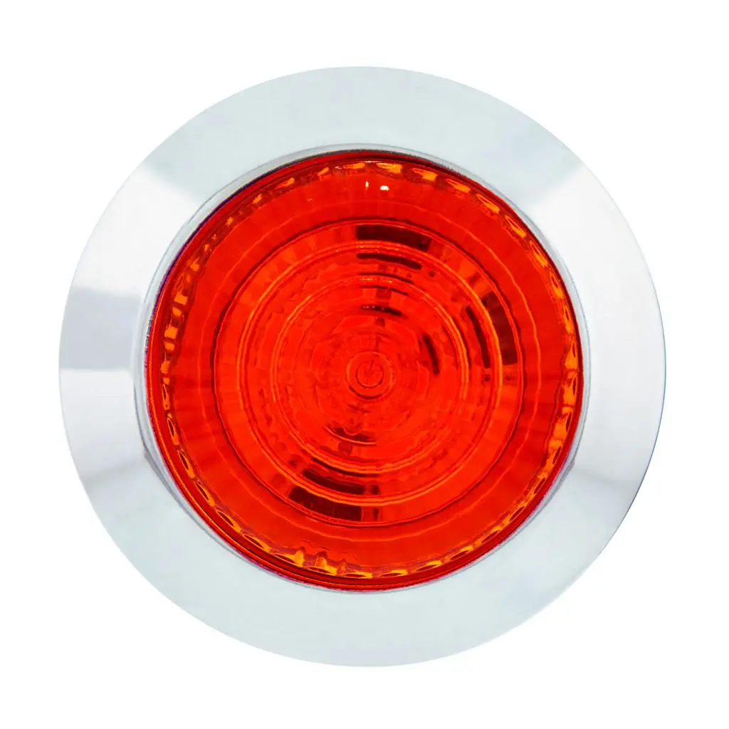 Polycarbonate Universal Fit Car Indicator Light - 6 Red LEDs, 1.25in Red Lens, Clearance & Turn Signal Combo Light