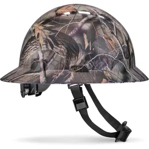 Full Brim Vented Camo Design Matte Finish OSHA Construction Hard Hat with 6-Point Suspension