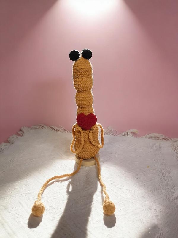 Marcus the Worm Plush: Handmade Crochet Amigurumi Toy Valentine's Day Gift for Lover