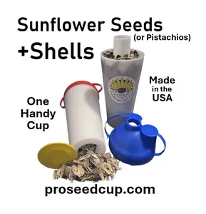 ProSeed Sunflower Seed Snack Cup – Reusable Seed & Shell Holder – Made in USA – BPA-Free – Lightweight & Portable – Dishwasher Safe – Patented Design