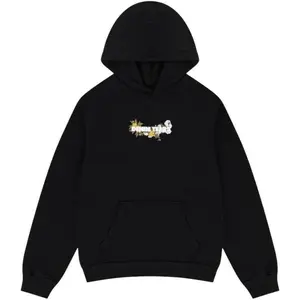 Denim Tears Embroidered Floral Logo Hoodie Black