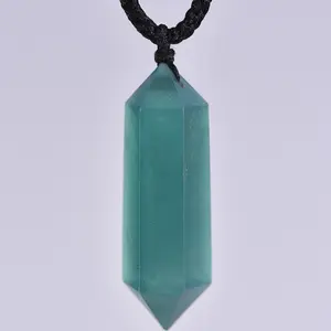 Natural Green Fluorite Crystal Pendant – Polished Hexagonal Point Necklace for Clarity, Balance & Energy Healing