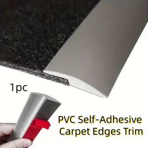 1meters PVC Self-Adhesive Carpet & Floor Edges Trim,Self-Adhesive Carpet Border Strip, for Room Dividers & Transitions, Uneven Thresholds Up to 3mm