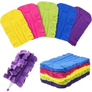 Reusable Dusters For Swiffer,5 Pcs Duster Refill Reusable Fleece Duster Refills Feather Flat Dusters Multi Surface Washable Cleaning Pads Tools for Home, Blinds, Car, Pet, Furniture, Fans，Duster Refills，Swiffer Duster Refills,Dusters for Cleaning.