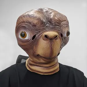 ET Alien Halloween Cosplay Mask Accessory, Natural Latex Material, Lightweight, Washable Reusable Face Covering, Perfect for Carnival  Party Dress-Up