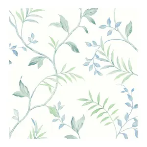 NextWall Watercolor Leaf Trail Peel and Stick Wallpaper Roll