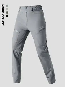 Men's Outdoor Hiking Pants, Elastic Workwear, Zip Pockets, Lightweight, Windproof, Anti-Slip, Ideal for Winter Adventures, Fall Snow Activities, Fashionable Casual Wear