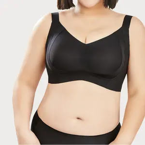 Nora C-DD Cup Wireless Full-Coverage Everyday Bra with Adjustable Straps Breathable Fabric for Comfort Support V-Neck Design