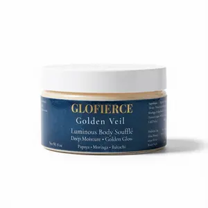 Flawcy Complexions GLOFIERCE Armor Body Cream (8 oz) - Shea, Hyaluronic Acid, Cocoa Fragrance Blend, Turmeric-Infused Daily Hydrating Body Care, Brightening, Toning, Non-Greasy Moisturizer for Dry Skin