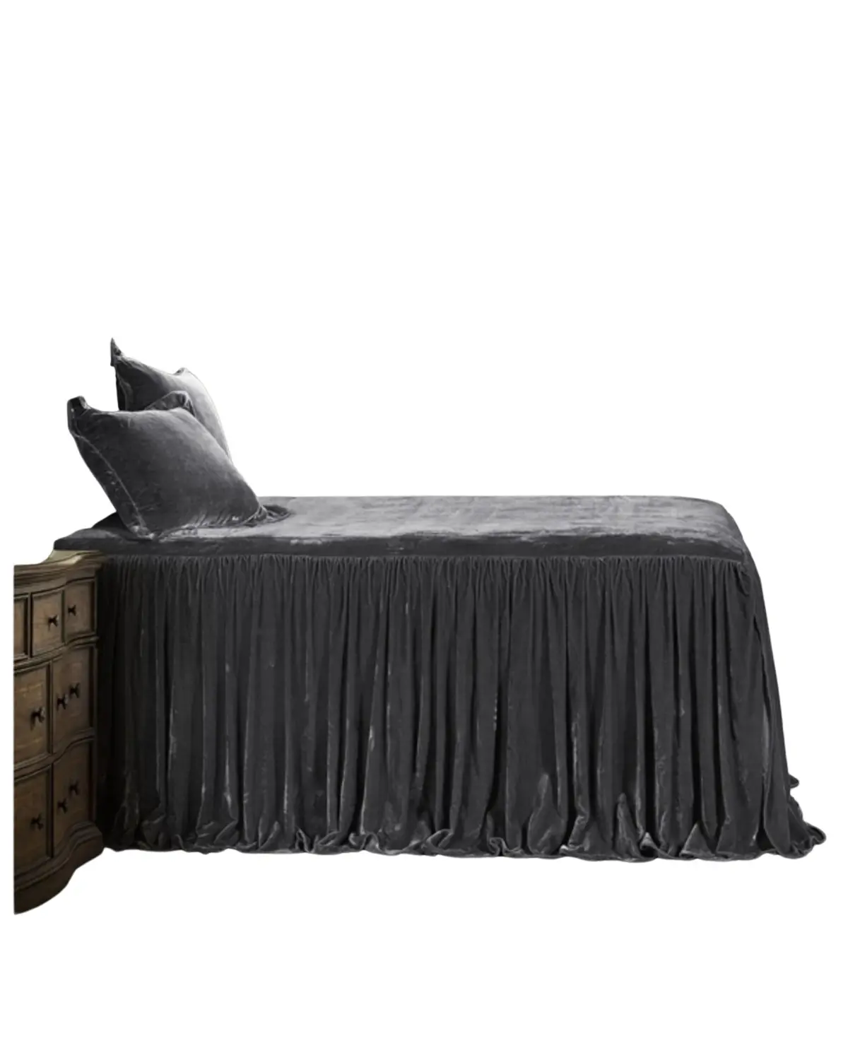 Hiend Accents Unisex Slate Stella Faux Silk And Velvet King 3-Piece Bedspread - Fb6900-Kg-Sl