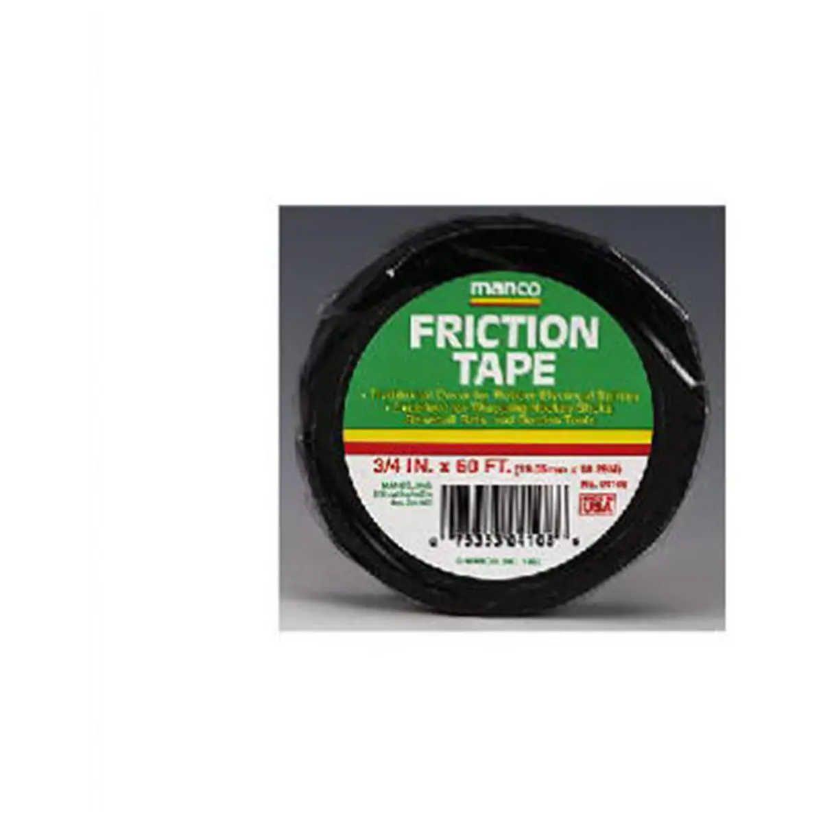 Duck 04108 15 Mil Strong Friction Tape, 0.75x60ft Sticky Adhesive Cotton Cloth Tape, Excellent for DIY Projects, Wrapping Hockey Sticks & Baseball Bats, 60 Ft