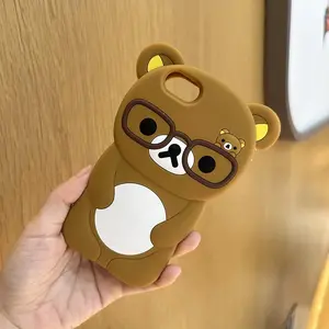For iPhone 17 Pro 4 4S 5 5S 6 16 Pro Max 15 14 Plus 13 12 11 7 8 SE Rilakkuma Bear Chocolate Cartoon Soft Silicon Phone Case