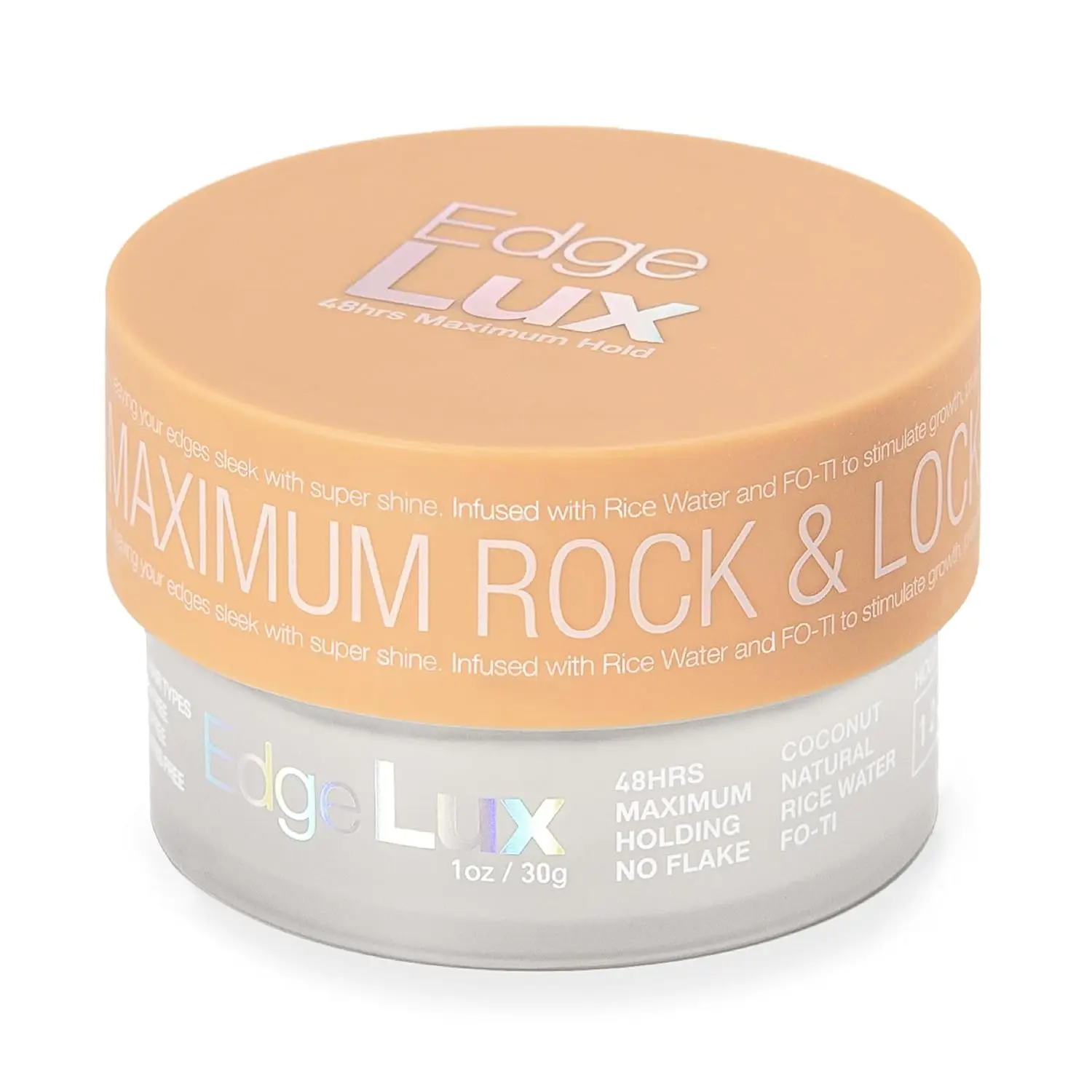 Edge Lux Coconut Edge Control Gel for 4C Coarse/Kinky Hair - 3.53oz, 48hr Maximum Hold, Scented Coconut & Castor Oil, Keratin & Biotin Infused, Non-Flaking Styling Gel