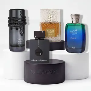 Lattafa Khamrah EDP + Rasasi Hawas Atlantis EDP + Lattafa Musammam Black Intense EDP + Armaf Club De Nuit Intense Men EDT - 4x100ml - Fragrance Collection Bundle For Men