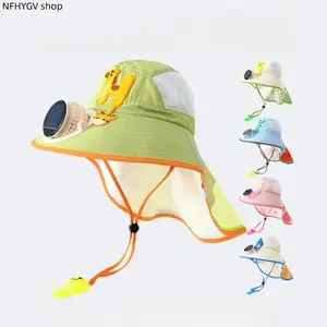 Sun Hats, Unisex Kids Wide Brim Fan Hats With Soft Cotton Sun Protection Neck Shawl And Mesh Panels, Practical Outdoor Headwear For Children’s Sports And Daily Outside Activities