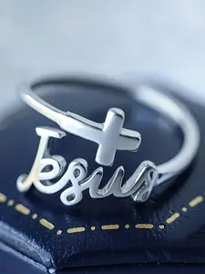 1pcs resizable Jesus And Cross Luxury For style Unisex graceful band Gift resizable