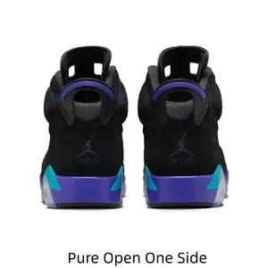 Dreamy Neon Aura Street Trend Footwear Made Of Hazy Perforated Black Nubuck With Gradient Violet-Cyan Layer Structure