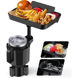 Cup Holder Tray, Cup Holder Expander Adapter for , 9.5" Detachable   Tray Table for Eating, Road Trip Essentials Fits Yeti, Hydro Flask 16-46 oz