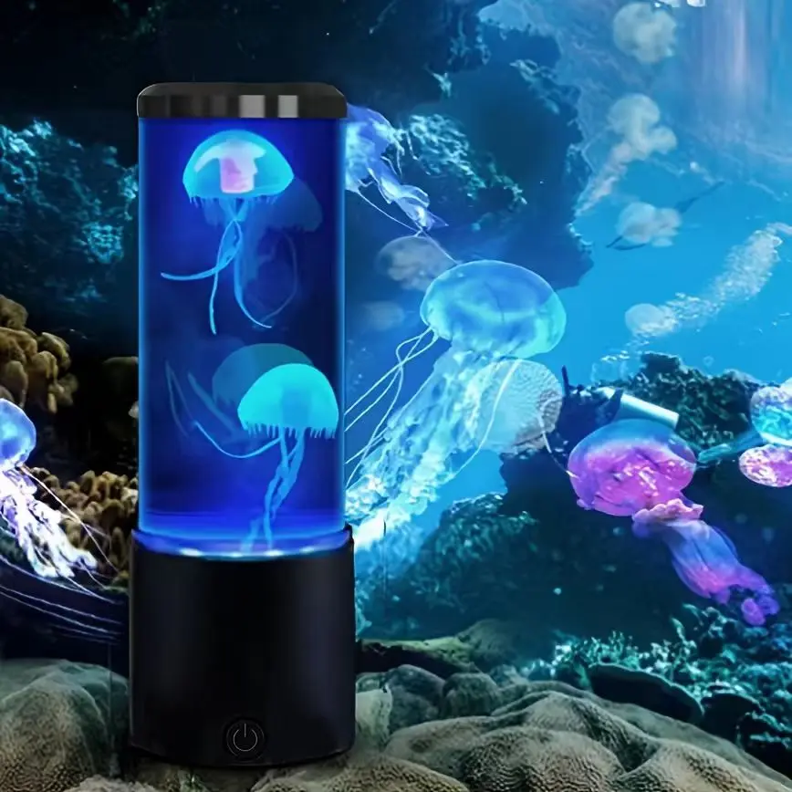 Charming Jellyfish Table Lamp, Tabletop Installation, Colorful Gradient LED Ambient Night Light, USB Plug-In, Ideal for Reading & Ambience, Perfect Home Decor Gift, Led Decoration Lamp, Decorative Led Light, Decorative Lights, Home Decor Lighting